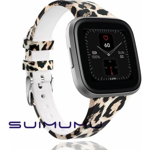 Compatible with Fitbit Versa 2 / Versa/Versa Lite Edition Sport Bands Soft Silicone Floral Fadeless Pattern Printed Strap 61022