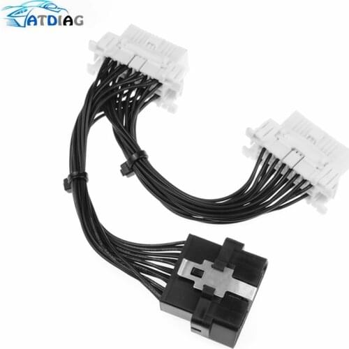 Stable &High Speed transmission 16 pin OBD2 OBDii OBD 2 Splitter Extension Cable one Male to Two Female Y Cable for ELM327