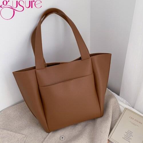 Gusure Women Handbag Fashion Leather Bag Large Shopper Bags Capacity Female Tote Bags High Quality Ladies Shopper Shoulder Bag