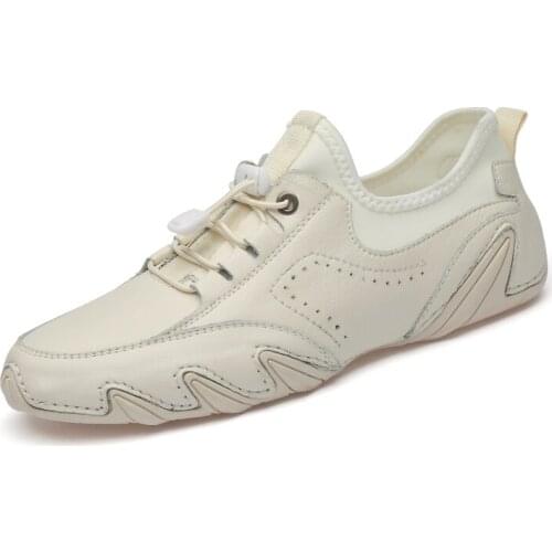 Men Casual Shoes Leather Retro Men Sneakers Handmade Breathable Mens Loafers Lightweight Moccasins Luxury Brand Outdoor Shoes