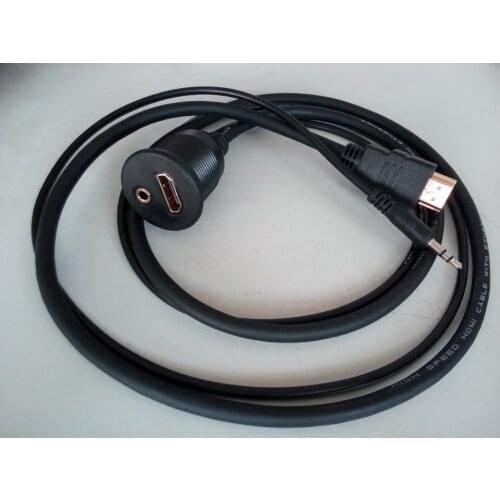 Dash mount Jack 3.5MM HDMI AUX Extension cable Panel Flush Mount For Car, Boat and Marine