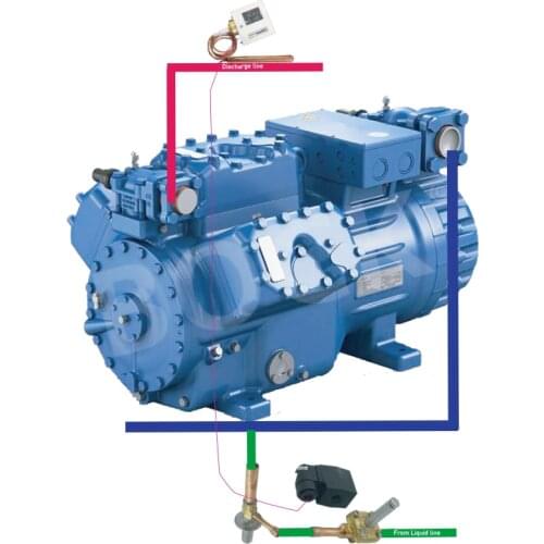 35HP universal complete liquid injection kits is compatible with all common refrigerants, such as R23, R410a, R134a and others