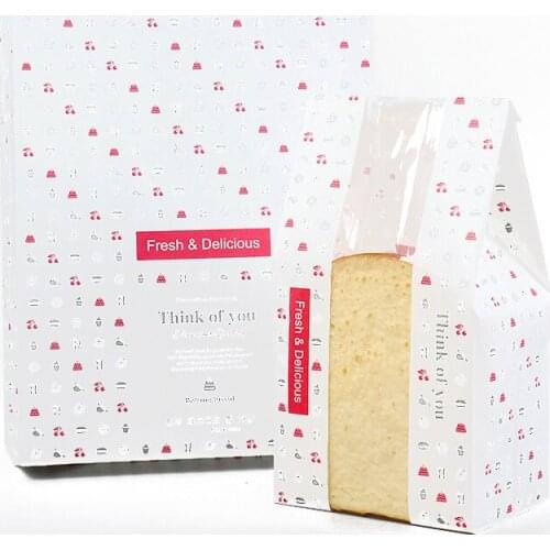 Western Kraft Paper Toast Bag Hand Torn Bread Bag Hold 6-7 Pieces Toast window-Open Bakery Package Material 20pcs/Set