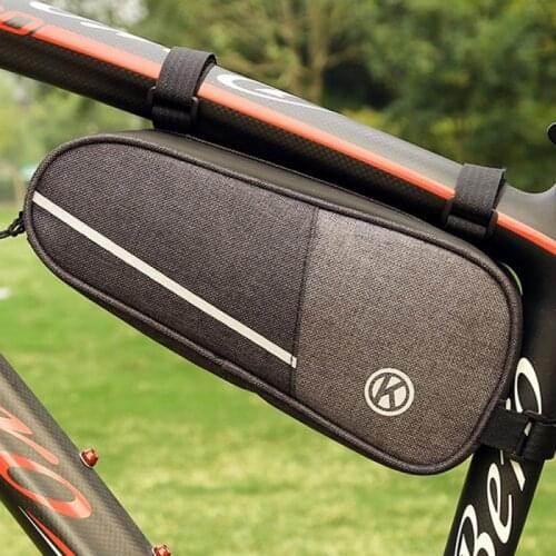 Bicycle Bags Nylon reflective effect Triangle Frame Front Tube Frame Bag Phone Waterproof Bike Panniers Cycling Bag Accessories