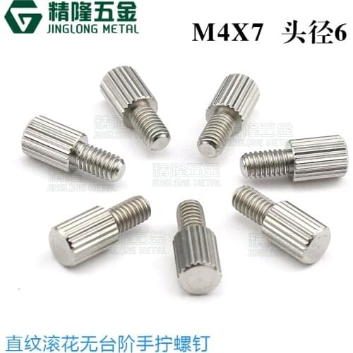 20PCS M4*7 Stainless Steel Thumb Screw Straight Knurled Adjusting Screw Cabinet Optical Telescope Fine Adjustment Fixing Screw