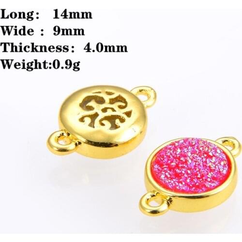 KAMAF 10pcs/pack Copper plated round crystal bud jewelry bracelet necklace earrings connector DIY accessories material