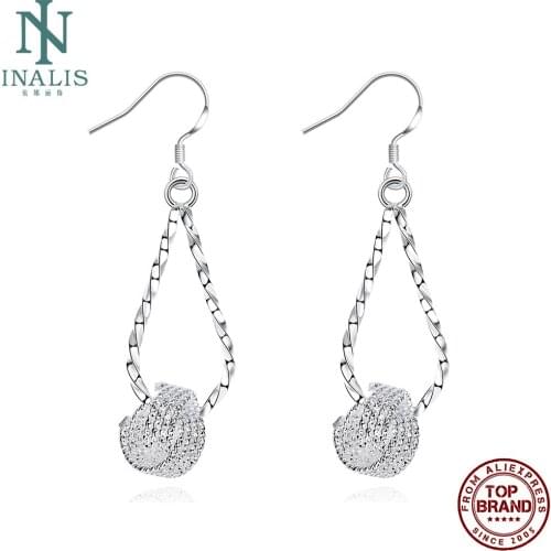 INALIS Romantic Drop Earrings For Women Simple Twist White Female Copper Earring Anniversary Fashion Jewelry New Free Shipping