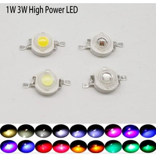 10-100pcs 1W 3W High Power LED Light-Emitting Diode LEDs Chip SMD Warm White Red Green Blue Yellow SpotLight Downlight Lamp Bulb