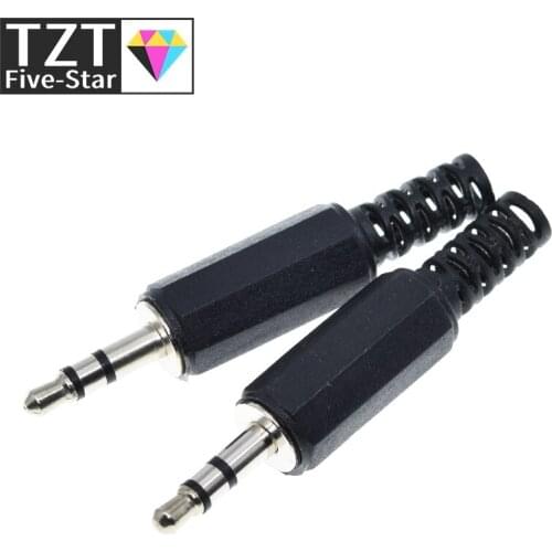 10pcs Black Plastic Pure Copper Conductor Housing Audio Jack Plug Headphone Stereo 3.5mm Male Adapter