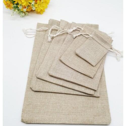 17x23 Jute Linen Bags For Jewelry Display Drawstring Pouch Gift Box Packaging Bags For Gift Bag Wedding/Christmas Burlap Bag Diy