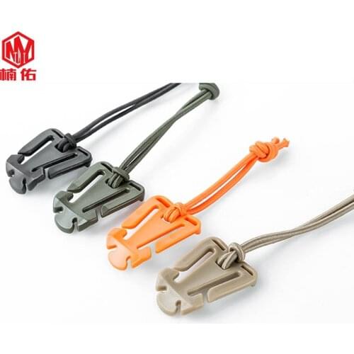 2PCS Nylon Elastic Rope Webbing Fixed Buckle Roll Rope Clip Hanging Buckle EDC Multitool Backpack Tactical Equipment