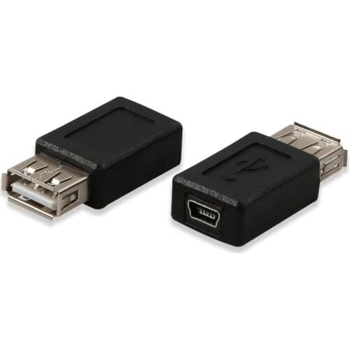 2 Pack USB 2.0 A Female to USB B Mini 5 Pin Female Adapter Converter