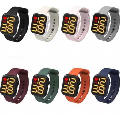2021 Fashion Digital Sport Watch Men Women Silicone Watches Digital Led Red Electronic Wristwatch Fitness Men Kids Hours Watch