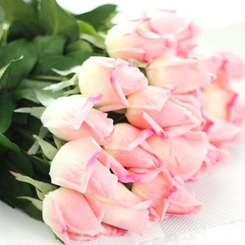 25pcs/lot Artificial Rose Flowers Real Touch Rose Bouquet Flowers for Home Wedding Party Valentines Day Decoration