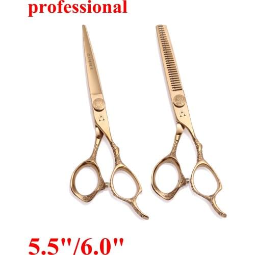 5.5 6.0 Professional Hairdressing Scissors Barber Thinning Hair Scissors Cutting Hair Shears Japanese 440C Scissors 9001
