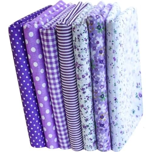 Bookesew Ankara Fabric Telas 7 Pcs/lot 50x50cm Floral Purple Cotton Fabric Dye Fat Quarter Bundle Patchwork Sewing Tilda Tissu