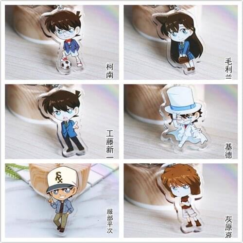 Detective Conan Fashion Anime Acrylic Key Chains Cartoon Keyring Car Keychain Pendant Keyholder Unisex Birthday Gifts NEW