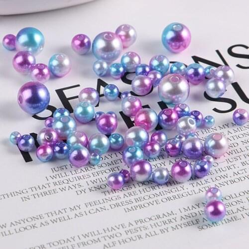 10g Mixed Color Imitation Pearls Beads For Crafts 3/4/5/6/8mm Hole Art Pearl Beads Clothes Sewing Jewelry Pearls For Material