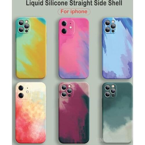 Watercolor Blooming Oil Painting Phone Case For iPhone 12 11 Pro Max X XR XS Max 12 Mini SE 2020 8 7 Plus Protective Back Cover