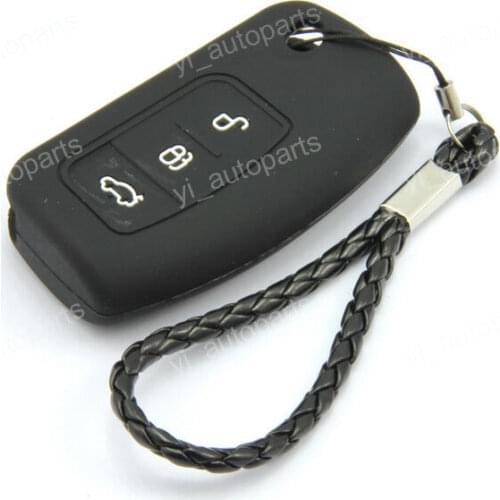 Black Remote Silicone Flip Case Cover For Ford Focus/C Max Key 3 Buttons FOBK