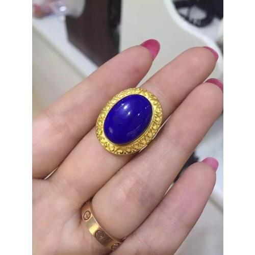 Big Stone Natural And Real Man Ring Lapis Ring 925 sterling silver Wholesales Fine jewelry Natural Lapis Man Ring 13*18mm
