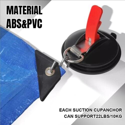 Suction Cup Anchor Heavy Duty Tie Down Car Mount Luggage Tarps Tents with Securing Hook Universal for Car Truck Dropshipping