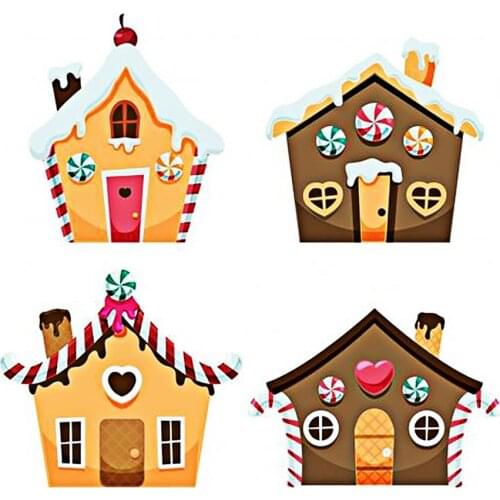 Love Snow Candy Gingerbread House Metal Cutting Dies Christmas Home Stencil for Craft DIY Scrapbooking Decorative