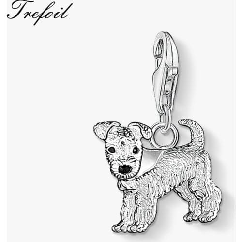 Small Dog Charms Pendant,Jewelry 925 Sterling Silver Cute Gift For Women Men Boy Girls Fit Bracelet Necklace Bag 2018 New