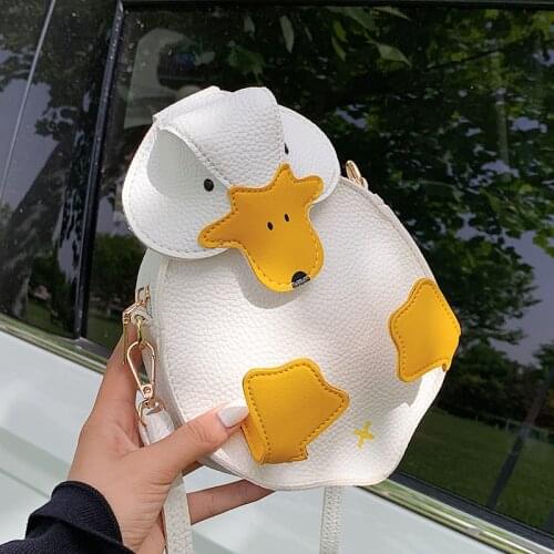 Cute Cartoon Duck Casual Pu Ladies Shoulder Bag Tote Crossbody Mini Messenger Bag Flap Handbag Purse