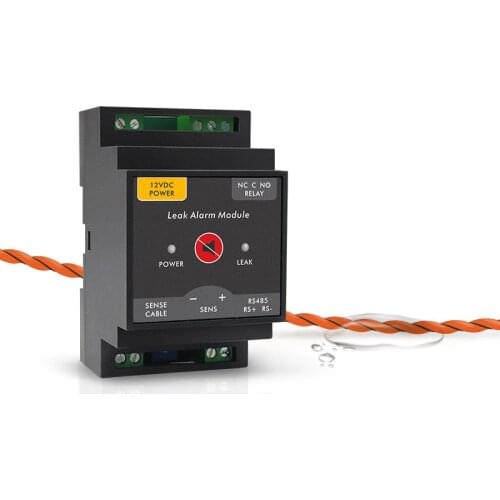 LD100 Water leak Alarm Module With Water Sensing Cable RS485&Switch Signal Output For Water Detection System Alarm Detector