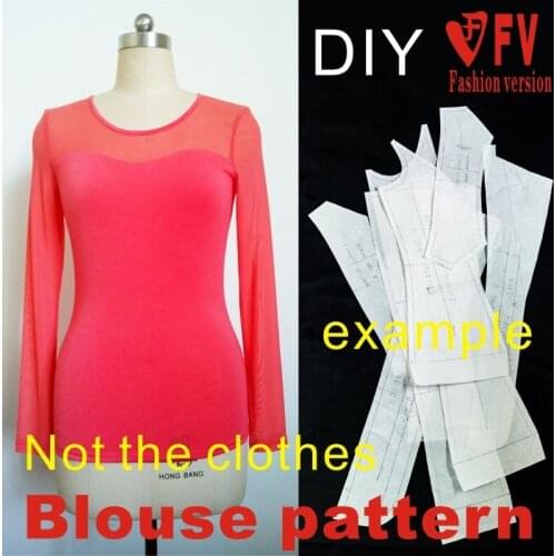Clothing cutting pattern DIY handmade womens long-sleeved T-shirt bottoming shirt 1:1 pattern physical BXS-5