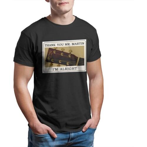 Bluegrass Guitar T-Shirt - Thank You Mr. Martin Black Vintage wholesale Clothes Tops 4XL 5XL 6XL Tshirts 13303