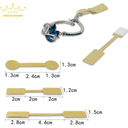 Wholesale Self-Sticker Label Karft Paper Jewelry Price Tag Rectangle Round Jewellry Store Tool Ring Bracelet Tags 100pcs/Lot