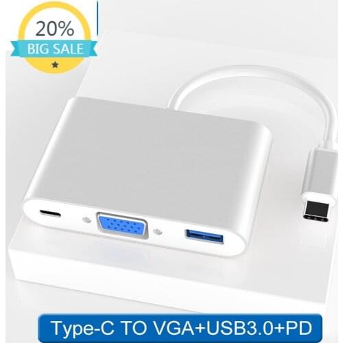 Type-c to VGA Three-in-One High-Definition P Adapter Mobile Phone Connection TV Screen Docking Station