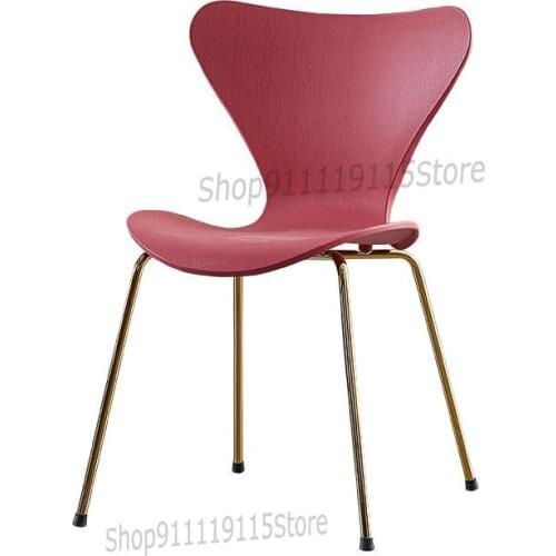 Nordic Plastic Dining Chair Back Home Leisure Desk Chair Modern Lazy Conference Chair Simple Adult Fishtail Stool