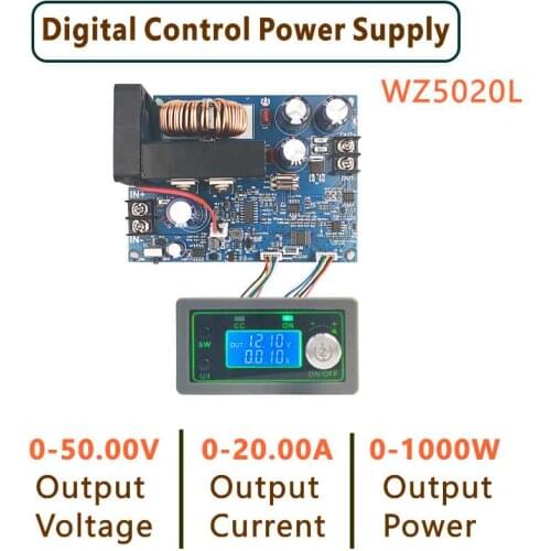 WZ5020L WZ5012L DC DC Buck Converter CC CV Step-down Power Module 50V 20A 1000W Adjustable Voltage Regulated power supply