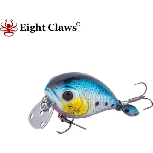 EIGHT CLAWS Floating Crankbait Hard Fishing Lure 50mm 13.2g Surface Water Metal Lip Propeller Minnow Crank Bait Wobbler Swimbait