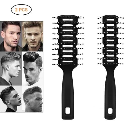 Men Plastic Vent Hair Brush Comb Anti-Static, Massage Hair Care Ribs Comb Salon Resin Anti-Static Curling Hair Styling Comb