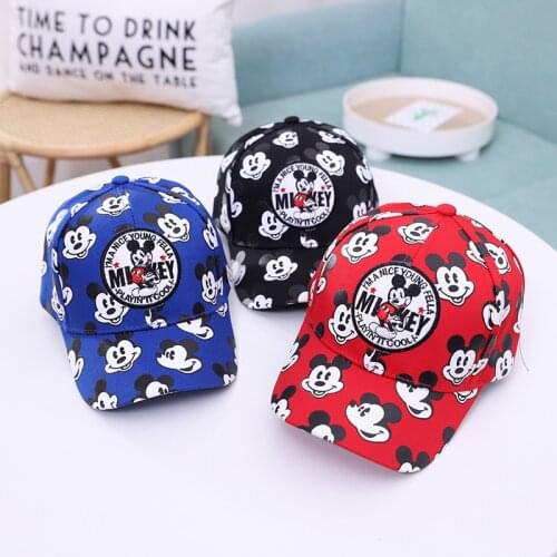 Disney Mickey Mouse Kids Hat Boy Girl Caps Minnie Mouse Anime Baby Children Caps Adjustable