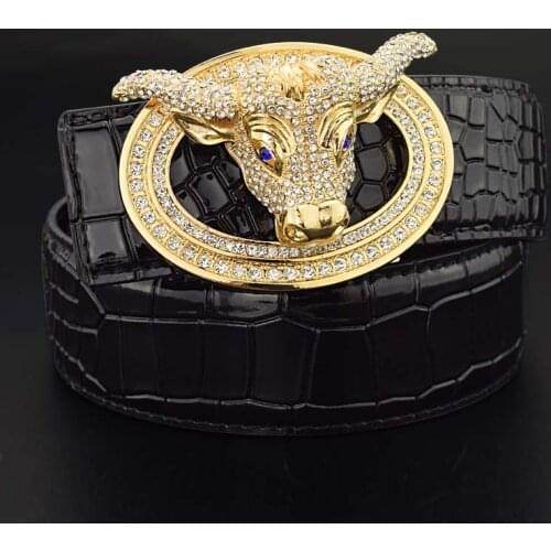 Designer Brand Western Cow Buckle Belt Genuine Leather Belts for Men Belt Vintage Black Leather Men Strap Belt