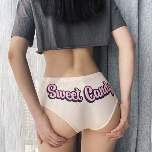 Sexy Letter Printed Women Cotton Underwear Low-Waist Seamless Panties High-Elastic Hip Lift Breathable Girl Briefs Lingerie
