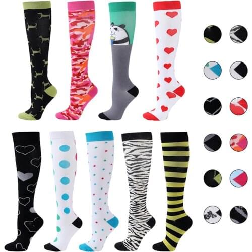 38 Color Sports Stretch Compression Socks for Men and Women Animal Series Sheep Fox Dog Penguin Bee Monkey Mermaid Panda Shark