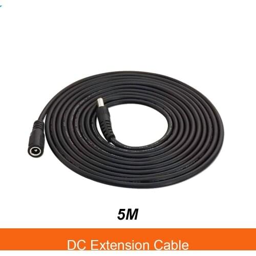 5 Meters DC 12V Power 5M Extension Cable 5.5mmx2.1mm DC Plug For CCTV Camera 12 Volt Extension Cord