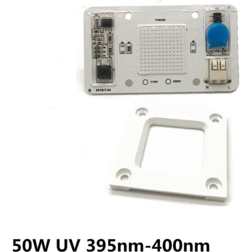 1-5pcs 50W 110V 220V COB UV 395nm Ultra Violet Purple LED Light Hydroponice DOB AC LED CO