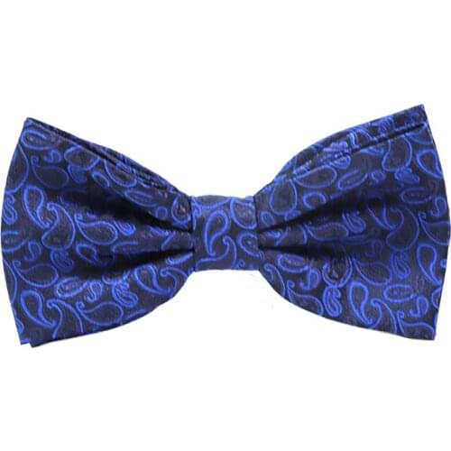 Vintage Blue Paisley Two Layer Bowtie For Men Fashion High Quality Groom Wedding Party Butterfly Bow Tie Set Male Gift 23