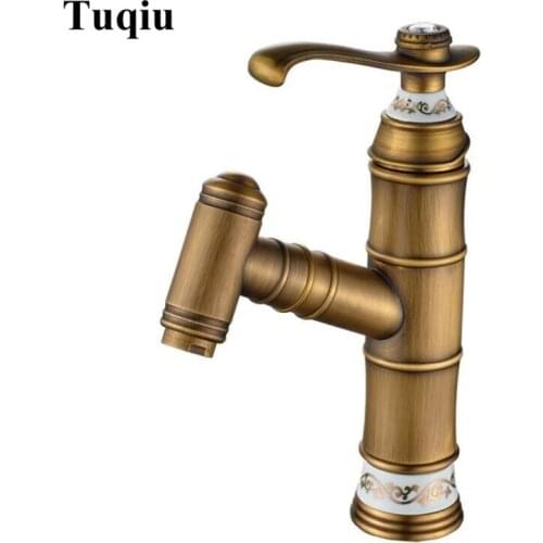 Vidric Pull Out Basin Sink Faucet Single Handle Bathroom Mixer Taps Bronze Deck Mounted Hot And Cold Water Tap