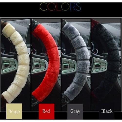 High-end Car Steering Wheel Cover 37-38cm Universal Super Soft Plush Steering Wheel Cover For 99% All Models Car Accessories