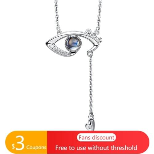 AGATA Silver 925 Jewelry Necklace for Women High-quality Austrian Crystal Evil Reflection Eye Lucky Pendant Necklaces