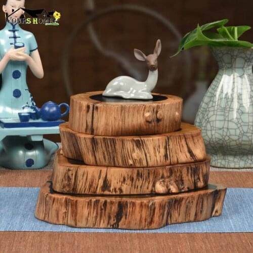 1pcs Length 22-23cm & Height 3cm Noble Ebony Wood Slices Bar Mats Wood Coasters Reclaimed Willow Wood Coaster Barware