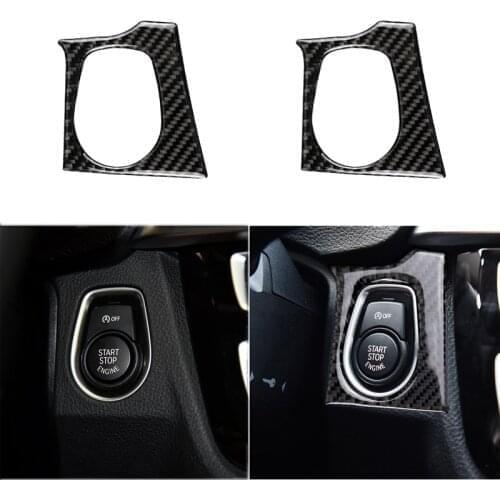 1pcs Carbon Fiber Stickers for BMW F30 F34 3 Series GT Car Start Stop Engine Button Cover Interior Decorative Accessories